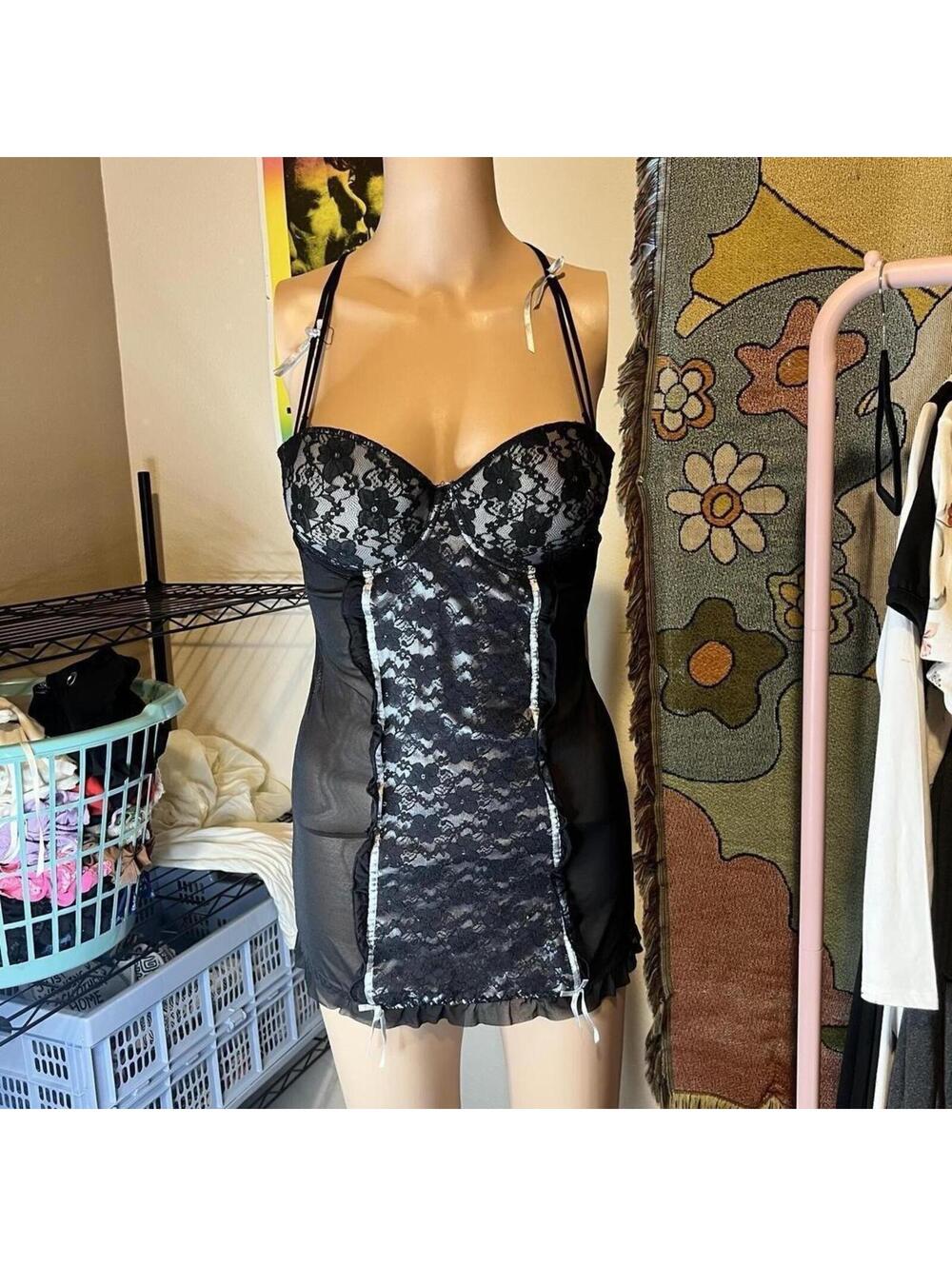 Hot Kiss Mall Goth Lingerie Mini Dress